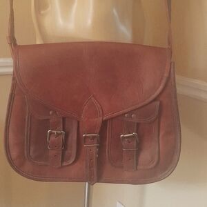 Komals Passion Goat Leather Satchel/Messenger Bag